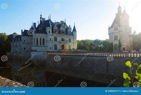 Aerial View of Chateau De Chenonceau Stock Image - Image of house, fort ...