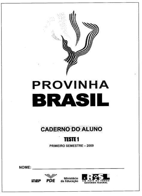 Modelo da prova Brasil 2020! Provinha Brasil 2020.rar ~ Atividade da professora