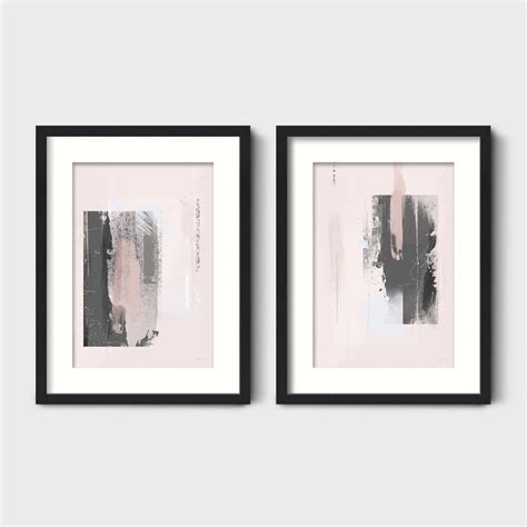 Pink And Grey Abstract Prints Set Of Two By Green Lili | notonthehighstreet.com