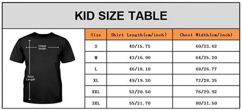 Child T Shirt Size Chart By Age In India - Chart Walls