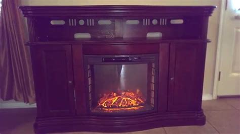 Montero 56 in. Media Console Infrared Electric Fireplace in Mahogany - YouTube