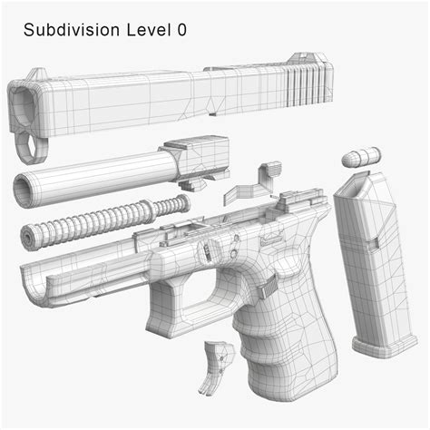 gun glock 17 gen4 3d model