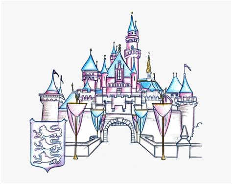 Disney Castle Disneyland Clipart Transparent Png - Disneyland Castle Drawing, Png Download ...