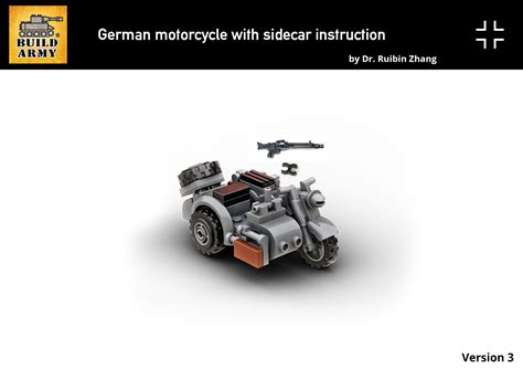 PDF Instruction: German motorcycle with sidecar to build from LEGO bricks