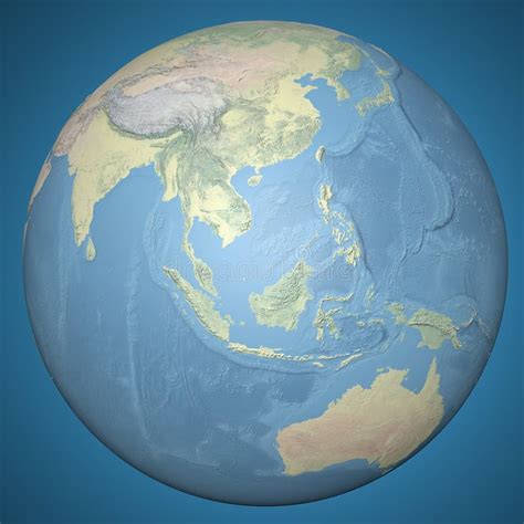 World Earth Globe Asia Indonesia, Relief Map Stock Illustration - Image: 39556862