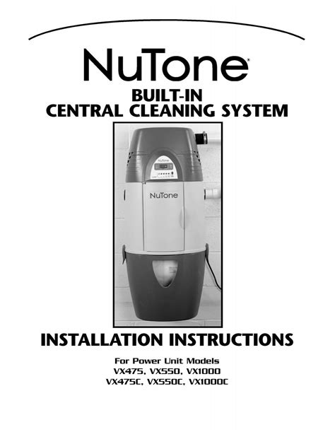 NuTone Install Manual - Central Vacuum Systems