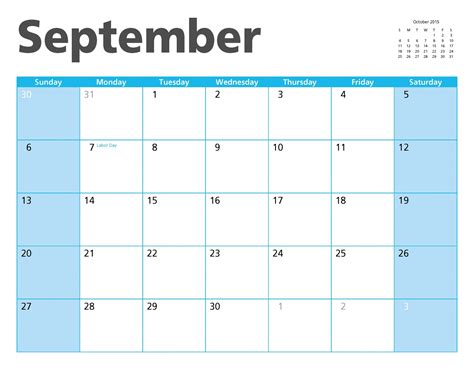 September 2015 Calendar Page Free Stock Photo - Public Domain Pictures
