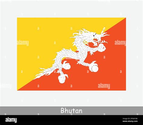 National Flag of Bhutan. Bhutanese Country Flag. Kingdom of Bhutan ...