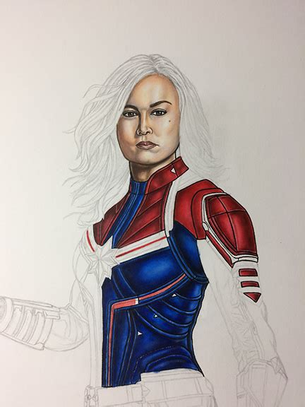 2019 CAPTAIN MARVEL DONATION ART PAINTING STAGE 03