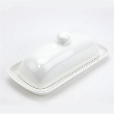 White French butter dish with lid and handle, Ceramic country butter ...