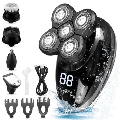 5 Head Electric Shaver Razor Men Bald Head Shaver Beard Razor Cordless ...