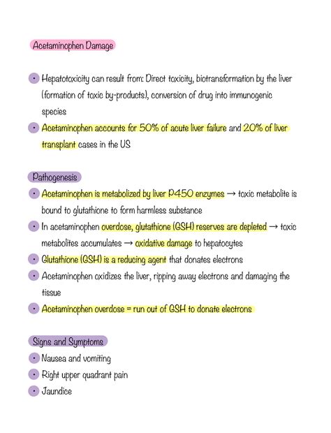 Acetaminophen Liver Damage - BIOL 3192 - Langara - Studocu