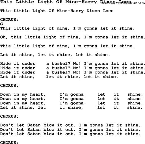 Summer Camp Song, This Little Light Of Mine-Harry Dixon Loes, with ...