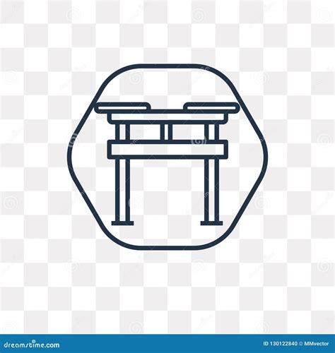 Shinto Vector Icon on Transparent Background, Linear Sh Stock Vector ...