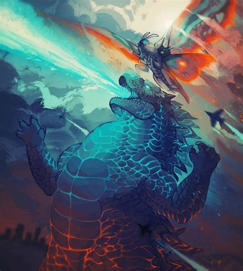 Godzilla painting #2 is finished!! I learned a lot of stuff from the first painting so this one ...