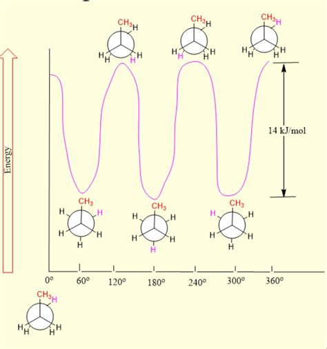 Solved: Make a graph of potential energy versus angle of bond rotation ...