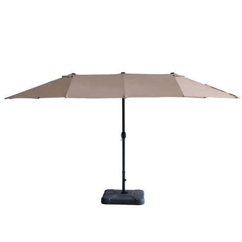 Tenleaf 15.1 ft. Steel Market Double-Sided Offset Patio Umbrella in ...