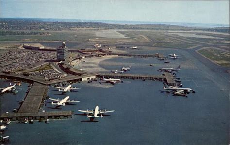 Aerial view of Logan International Airport Boston, MA