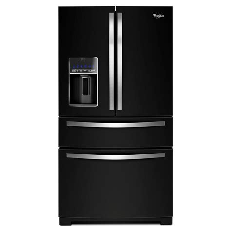 Shop Whirlpool 24.5-cu ft 4-Door French Door Refrigerator with Ice Maker (Black Ice) at Lowes.com