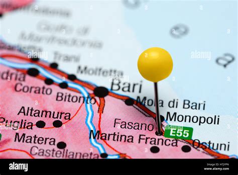 Fasano pinned on a map of Italy Stock Photo - Alamy