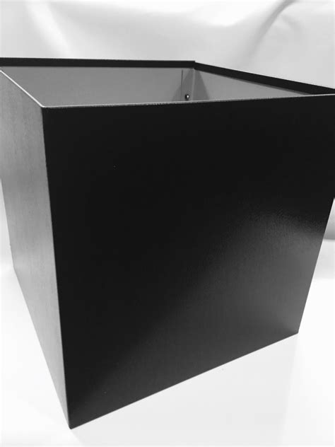 Large Cube Handmade Metal Planter, Black Coated Metal Finish