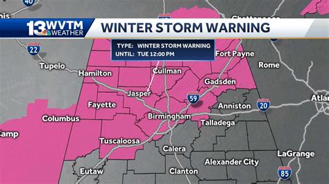 Winter storm warnings are in effect for the area