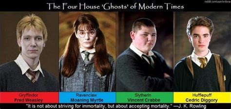 Four modern Hogwarts House Ghosts ... Gryffindor, Ravenclaw, Slytherin, and Hufflepuff. | Fred ...