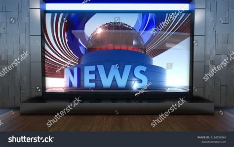 News Studio Backdrop Tv Shows On Stock Illustration 2128559267