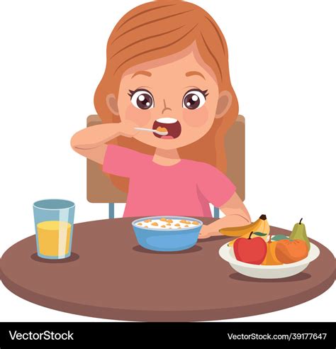 Clipart Boy Eating Breakfast