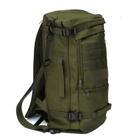 High quality 50L Canvas Outdoor sports Military Tactical Rucksack Camping Hiking Backpack ...