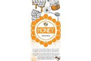 Organic honey vector bee food jar | Food Illustrations ~ Creative Market