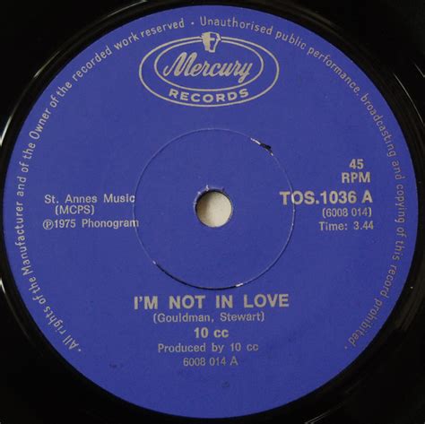 10cc – I'm Not In Love (1975, Vinyl) - Discogs