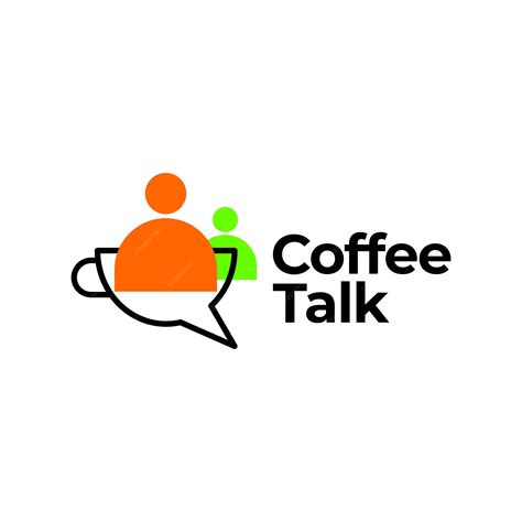 Premium Vector | Coffee talk logo coffee cup mug discussion logo icon