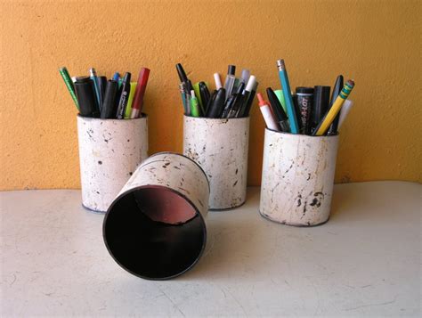 Industrial Home Pencil Cup Metal Pen Holder Desk Accessory