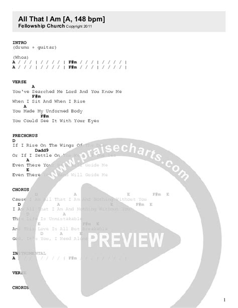 All That I Am Chords PDF (Fellowship Creative) - PraiseCharts