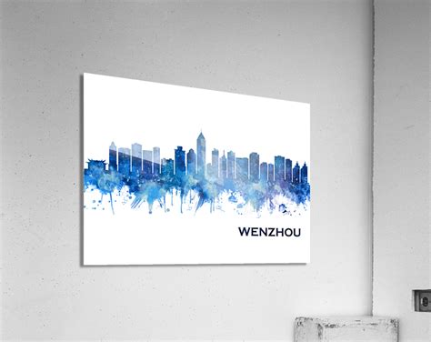 Wenzhou China Skyline Blue by Towseef Dar Wall Art