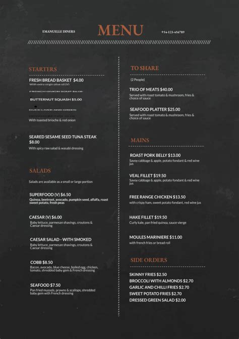 32 Free Simple Menu Templates For Restaurants, Cafes, And Parties