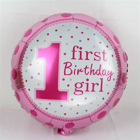 3pcs 1st birthday decoration Number 1 balloon pink baloon Helium Foil Balloons Baby shower girl ...