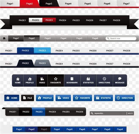 Navigation Bar Web Design Menu Web Navigation Website, PNG, 3433x3325px ...