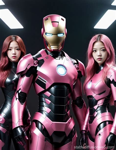 Iron Man Suits for Black Pink Band | Stable Diffusion Online