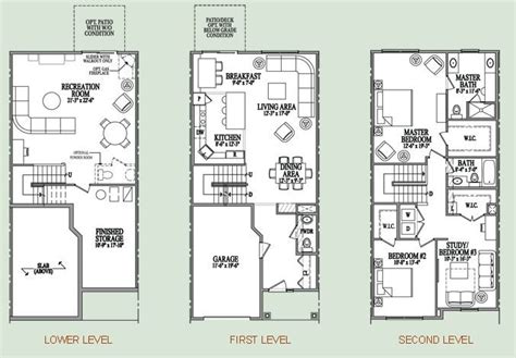 Stunning Three Story House Plans 5 Designs And Floor | Condo floor plans, Three story house ...