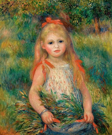 Girl with Flowers Painting by Pierre-Auguste Renoir | Fine Art America