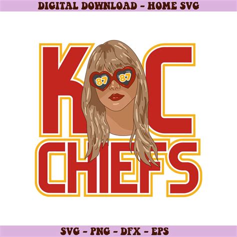 Taylor Swift KC Chiefs Football Svg Digital Download - Inspire Uplift