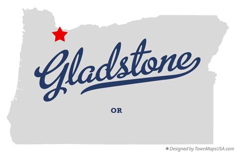 Map of Gladstone, OR, Oregon