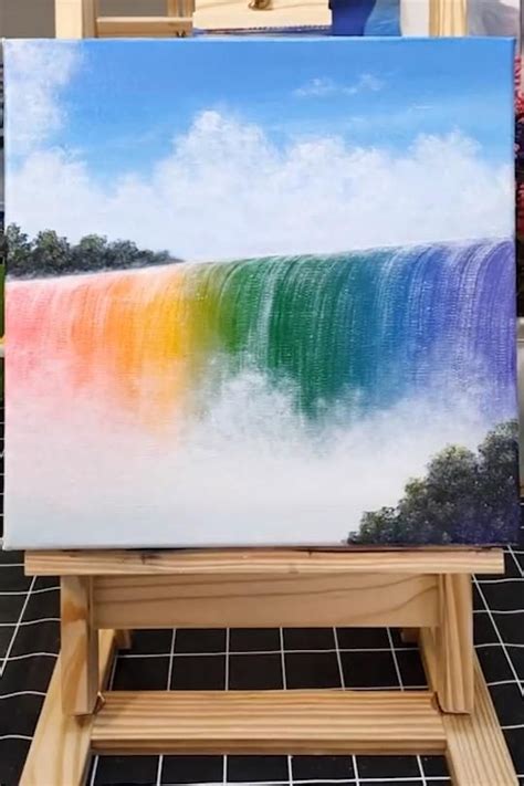 Waterfall Rainbow Waterfall Simple Beautiful Easy Nature Drawings - art-floppy