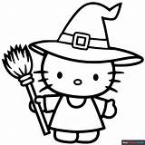 Hello Kitty As Witch For Halloween Coloring Page  Easy Drawing Guides sketch template