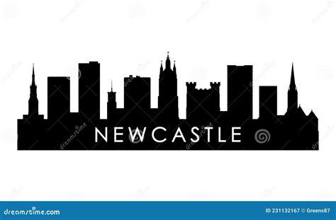 Newcastle Skyline Silhouette. Stock Vector - Illustration of graphic, panorama: 231132167