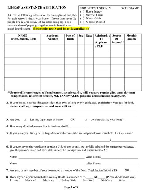 Liheap Application Form - Fill Online, Printable, Fillable, Blank ...