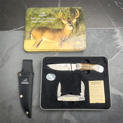 Bladebinge - GERBER Fixed Blade KNIFE 2007 Ltd COLLECTORS Edition Genuine Stag Handle Unused.