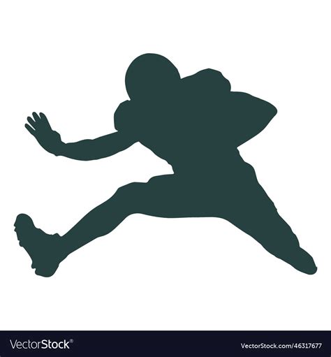 American football player jumping silhouette Vector Image